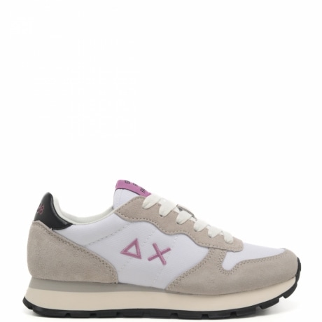 sneakers da donna ally solid nylon con logo sulla parte esterna e sul retro bianche 