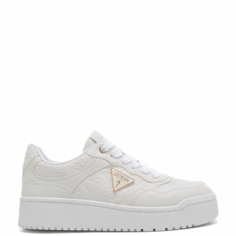 Sneakers da donna con tomaia trapuntata con logo pattern bianche 