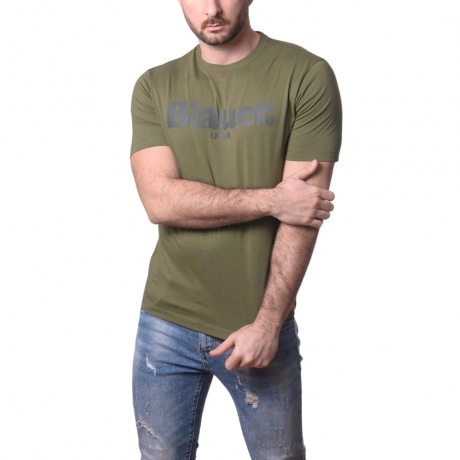  t-shirt girocollo da uomo bourne verde militare