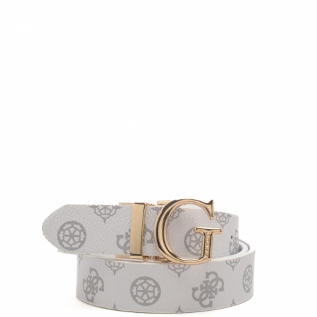 cintura da donna con pattern logo 4g e dettagli dorati bianca 