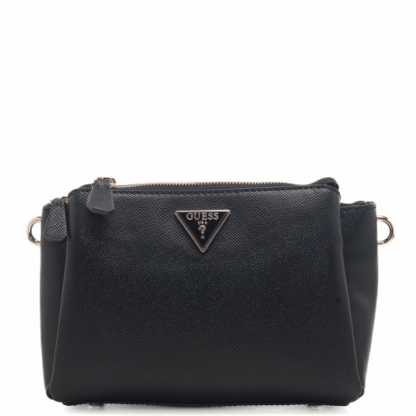 pochette da donna con triangolo logato sul davanti e tracolla in dotazione nera 