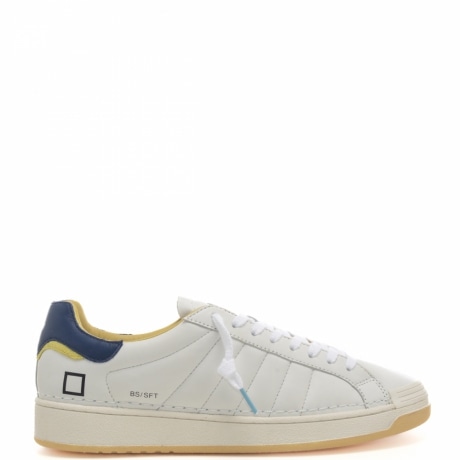 sneakers da uomo base soft in vera pelle bianco blu