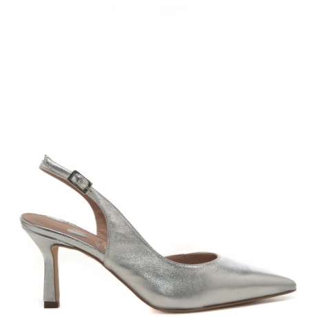 slingback da donna con punta affusolata argento 