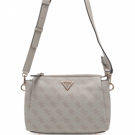 borsa a tracolla da donna con trama 4g logo all over e triangolo logato sul davanti bianca