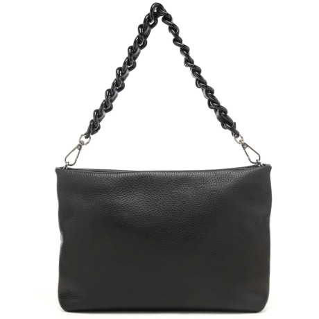 borsa a spalla da donna brenda con manico con catena  nera