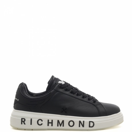 sneakers da uomo con logo lettering sulla suola nere 
