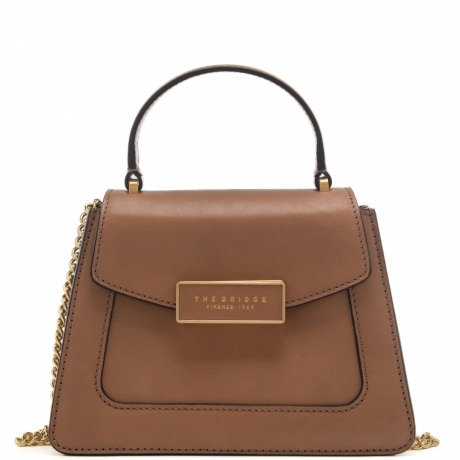 borsa a mano da donna in vera pelle con tracolla con catena biscotto 