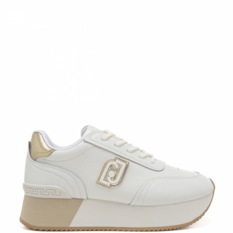 sneakers da donna dreamy 08 con logo monogram sulla parte esterna bianche e oro 