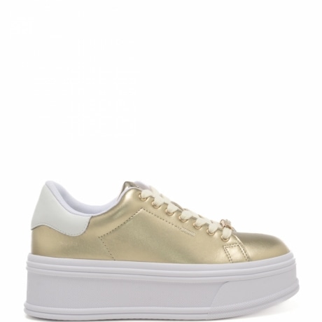 sneakers da donna selma 16 con inserto a contrasto sul retro oro 