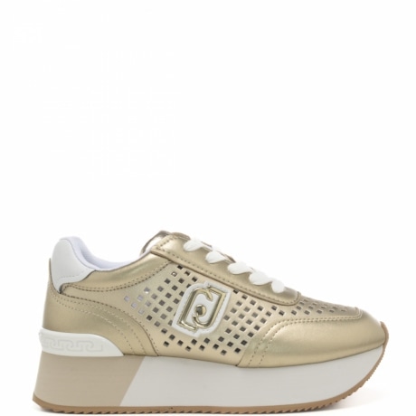 sneakers da donna dreamy 11 con tomaia traforata a quadri oro 