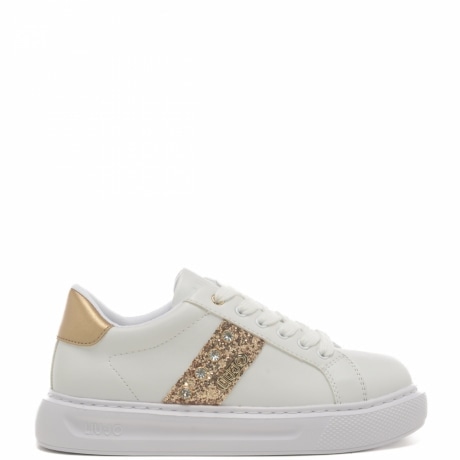 sneakers da bambina mini kylie 914 bianco e oro