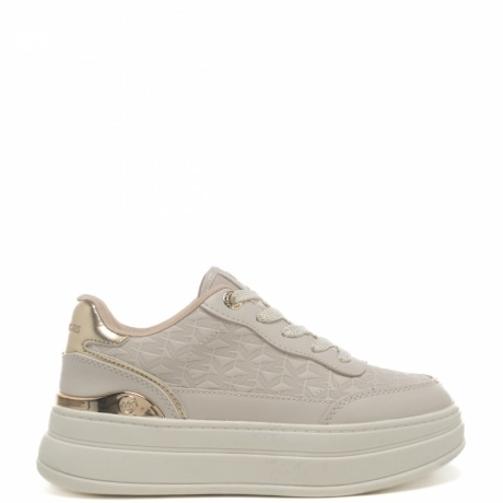 sneakers da bambina HAYES con logo monogram inciso all over vaniglia