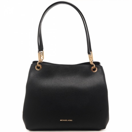 borsa a spalla da donna in vera pelle effetto martellato nera 