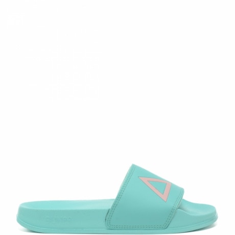 ciabatte da donna slippers in gomma con logo a contrasto verde acqua 