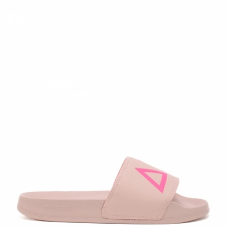 ciabatte da donna slippers in gomma con logo a contrasto rosa
