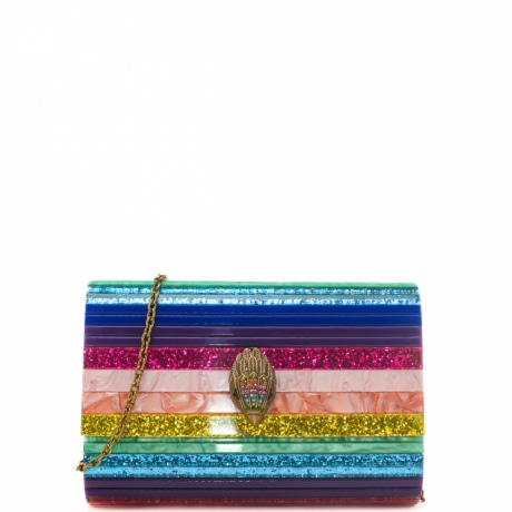borsa clutch da donna party eagle con effetti glitter e marmo multicolor 