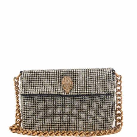 borsa a spalla da donna sm party con cristalli all over argento 