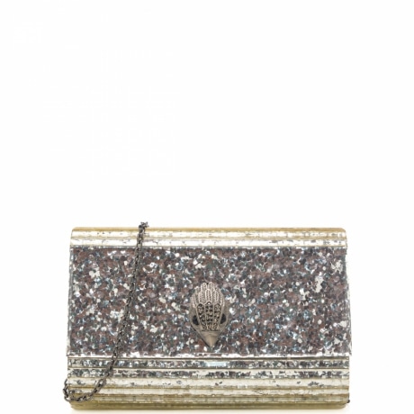 borsa clutch da donna party eagle con paillettes all over argento