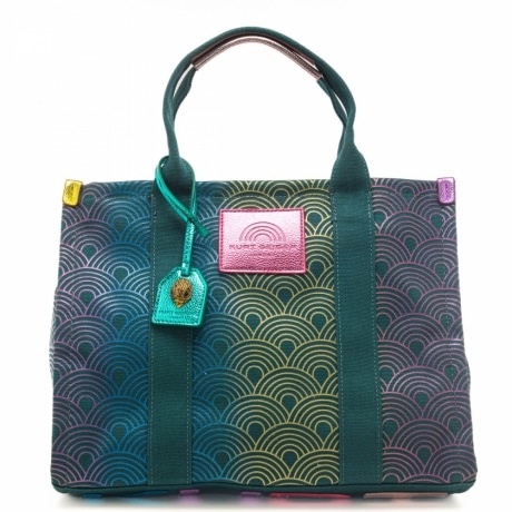  borsa tote da donna southbank in pelle e canvas verde 