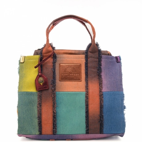 borsa tote da donna southbank in pelle e canvas multicolor