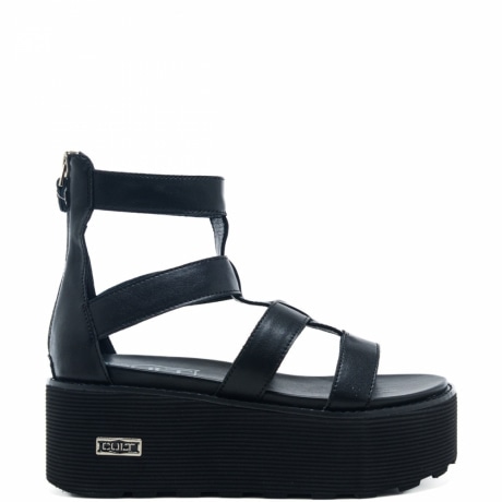 sandali da donna nancy in vera pelle con cinturini all over neri 