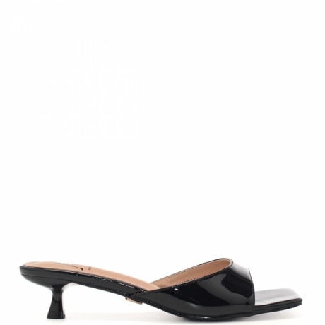 scarpe basse da donna con tacco a rocchetto nere 