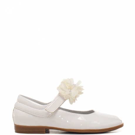 ballerine da bambina con inserto decorativo floreale sul cinturino bianche