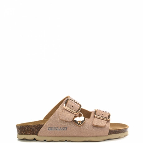  sandali da bambina luce con cinturini regolabili e maxi fibbie in metallo laminato cipria 
