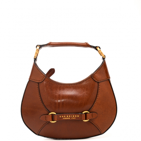 borsa hobo da donna in vera pelle con logo stampato a fuoco sul davanti cuoio 