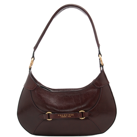 borsa hobo da donna piccola con logo stampato a fuoco sul davanti mosto