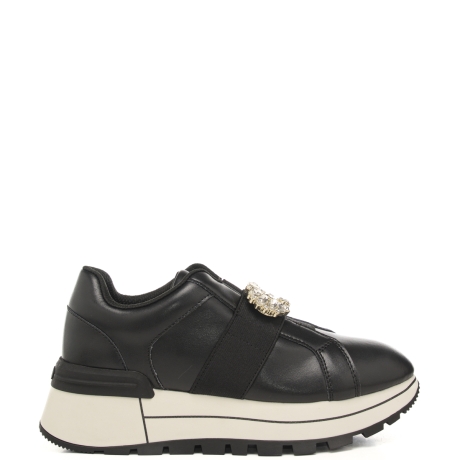 sneakers da donna amazing 40 con fascia elastica e logo scintillante sul davanti nere 