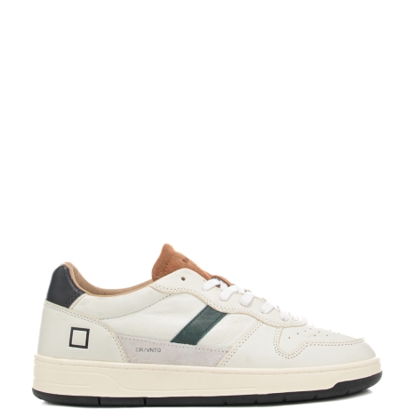 sneakers da uomo COURT 2.0 in vera pelle con inserti in suede bianco cuoio