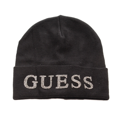 cappello da donna in tessuto misto con maxi logo lettering frontale nero 
