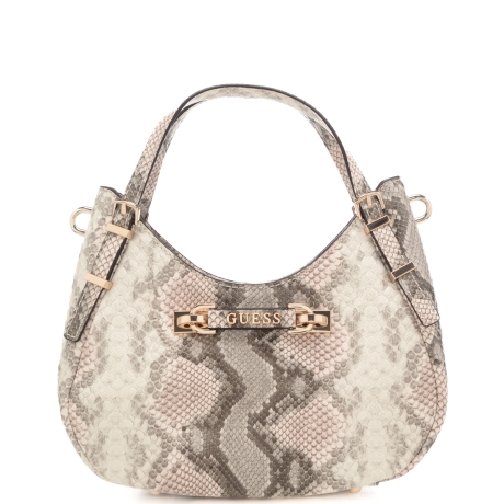borsa hobo da donna con effetto pitonato e manici regolabili natural 