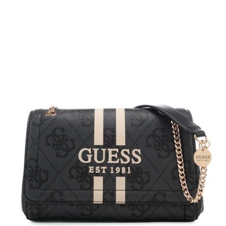 borsa a tracolla da donna con trama logata 4g e logo lettering nera 