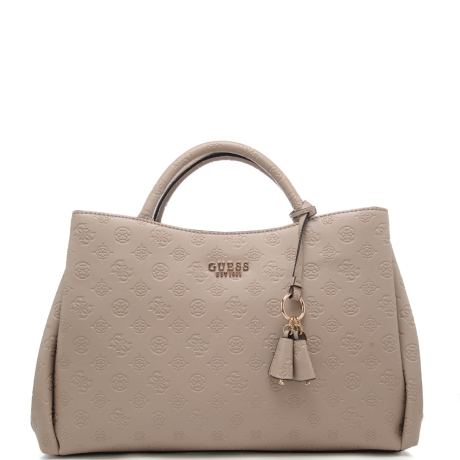 borsa a mano da donna con trama con logo 4g inciso all over grigia 