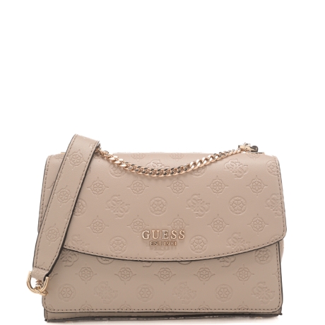 borsa a tracolla da donna con trama con logo 4g inciso all over beige