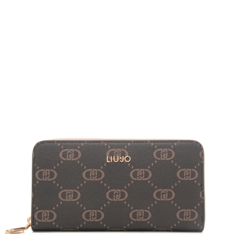 portafoglio grande da donna con pattern logo monogram  neutro 