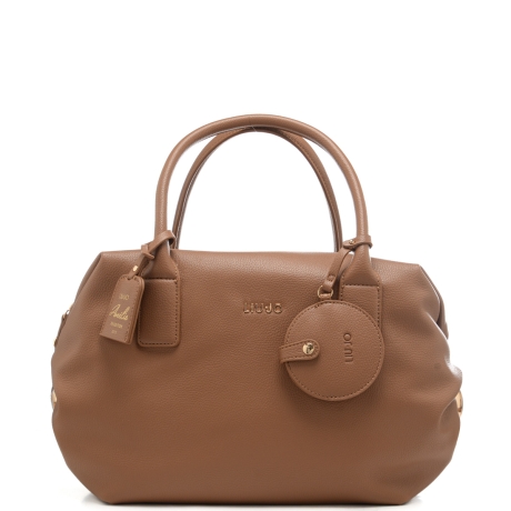 borsa a mano bowler da donna con stampa con effetto bottalato suede 