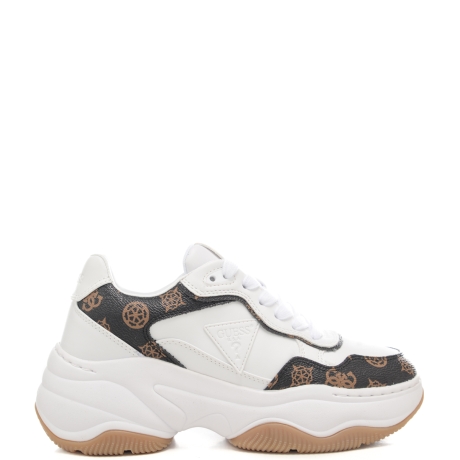 sneakers da donna Runner Hapyy con Stampa  peony e logo 4G bianco marrone 