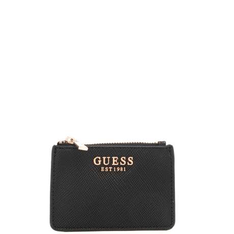 portacarte da donna con finitura martellata e tasche sul retro nero 