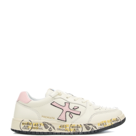 sneakers da bambina marc con dettagli a contrasto colore bianco rosa