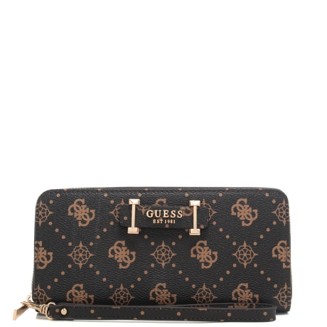 portafoglio grande da donna con stampa peony e logo 4G espresso logo 