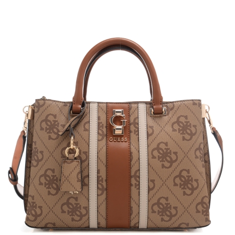 borsa a mano da donna in vera pelle con pattern logo 4g e inserto centrale latte logo 