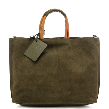 borsa da donna filippa in vera pelle suede verde oliva