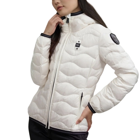 piumino da donna CAMELIA  svasato ad onde BIANCO INTERNO BIANCO OTTICO