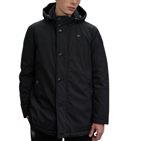 parka pesante da uomo chester con imbottitura in piuma nero 