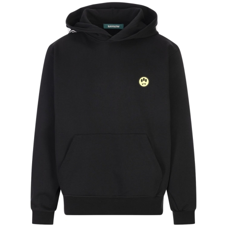 felpa unisex in cotone con maxi logo lettering sul cappuccio nera 