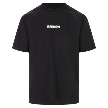 t shirt unisex in jersey di cotone e stampa con orso sul retro nera 