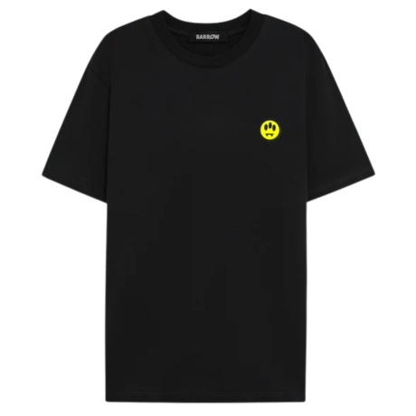 t shirt unisex in jersey di cotone con maxi logo lettering sul fondo sul retro nera 